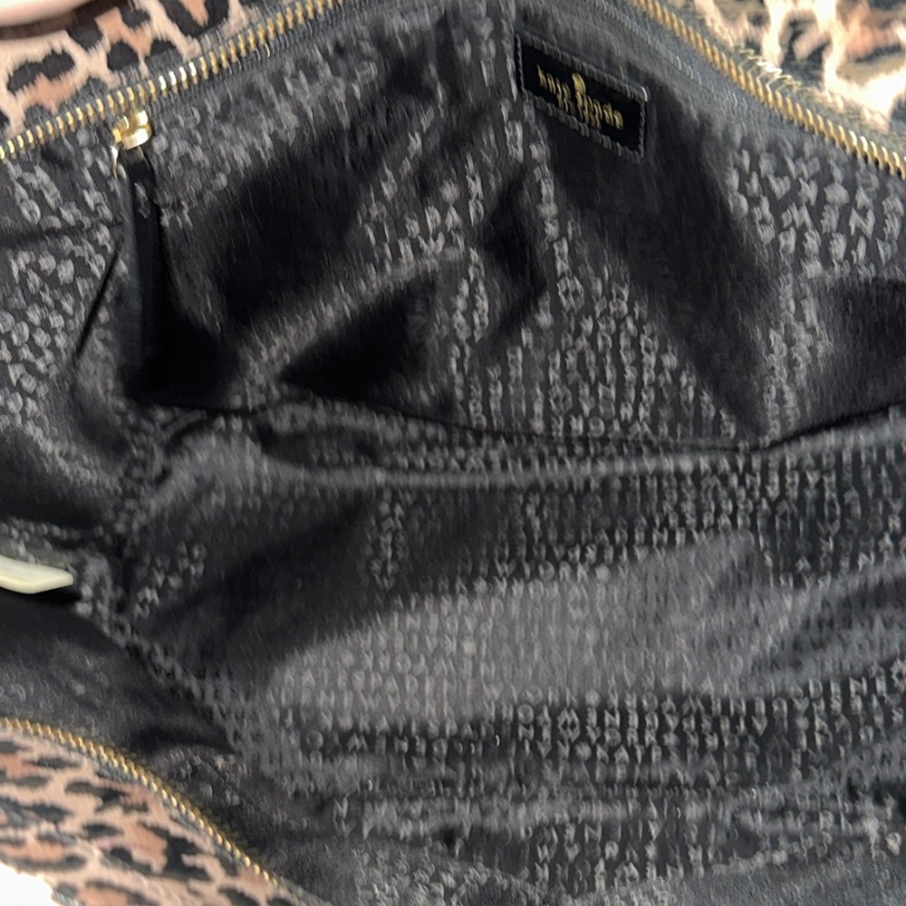 NWOT Kate Spade Tote with Leopard Print matching wristlet gold hardware cute - Picture 11 of 15